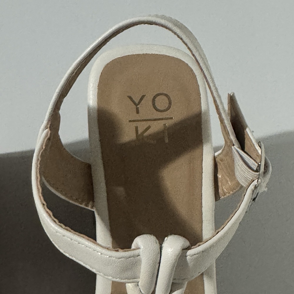 Size 10 - Yoki White Strappy Platform Sandals - Picture 3 of 6